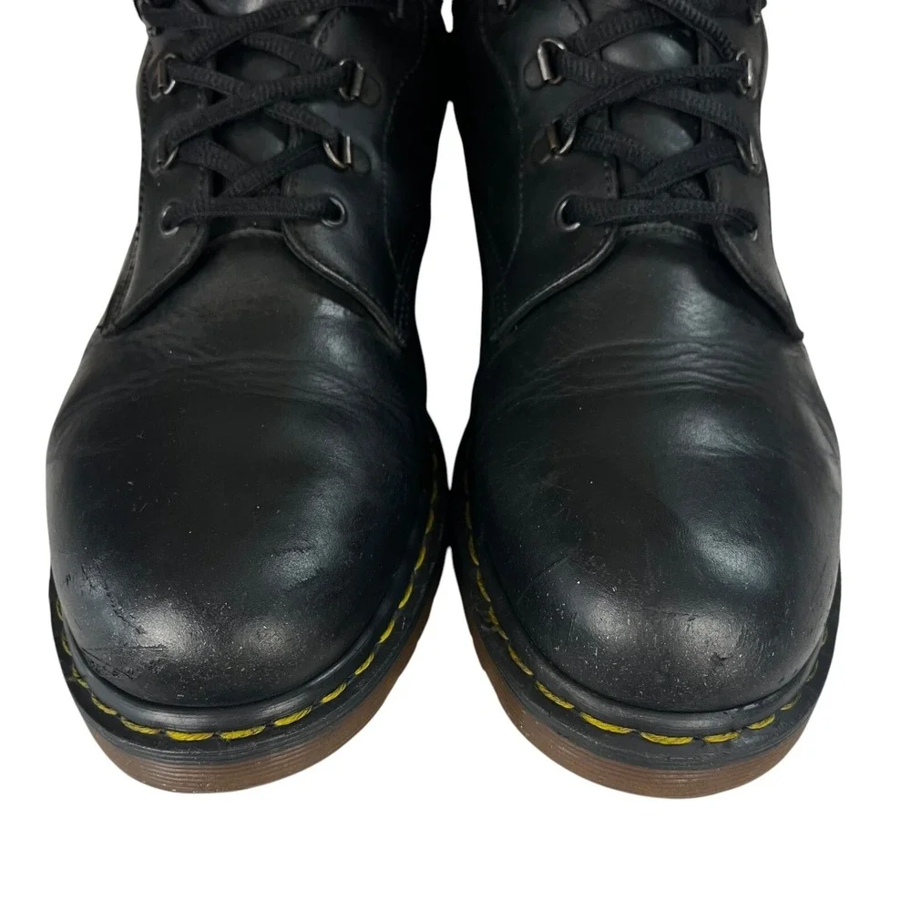 Vintage Dr Martens Black Leather Boots Mens 12 Combat Moto‎ Biker Workwear Boho